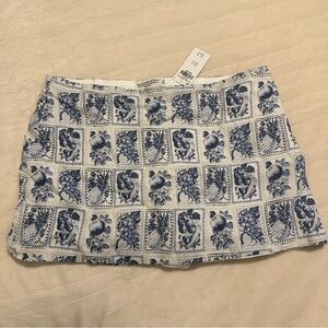 NWT ✨ Abercrombie Fruit Stamp Linen Scarlett Mini Skort